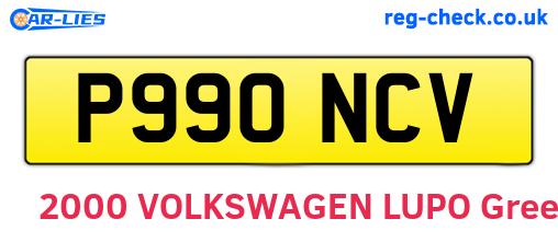 P990NCV are the vehicle registration plates.