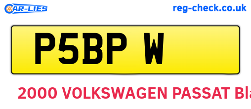 P5BPW are the vehicle registration plates.