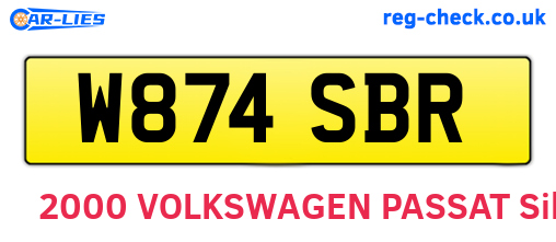 W874SBR are the vehicle registration plates.