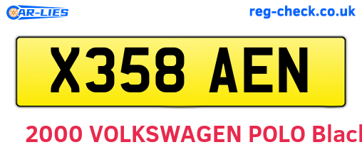 X358AEN are the vehicle registration plates.