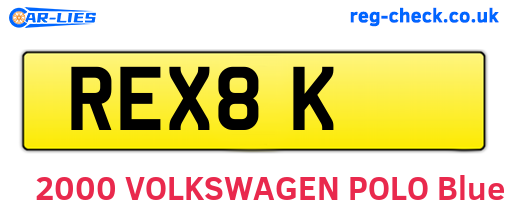 REX8K are the vehicle registration plates.