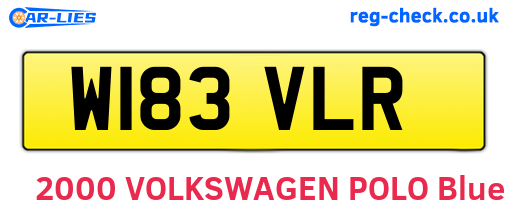 W183VLR are the vehicle registration plates.