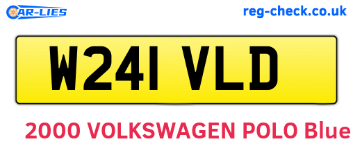 W241VLD are the vehicle registration plates.