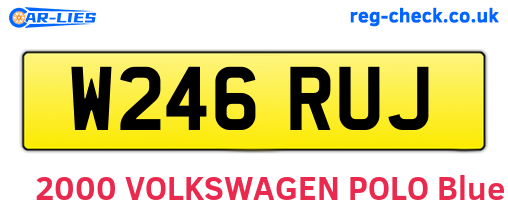 W246RUJ are the vehicle registration plates.