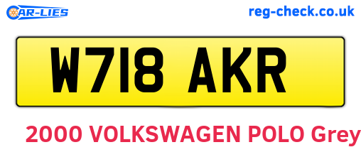 W718AKR are the vehicle registration plates.