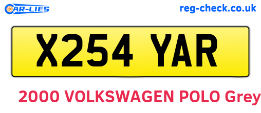 X254YAR are the vehicle registration plates.