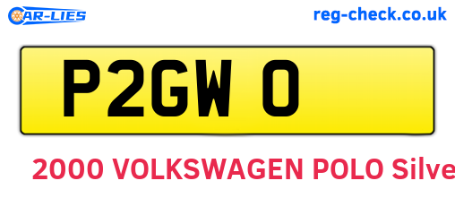 P2GWO are the vehicle registration plates.
