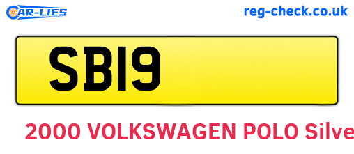SB19 are the vehicle registration plates.