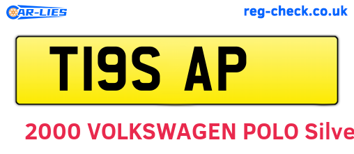 T19SAP are the vehicle registration plates.