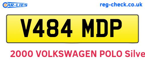 V484MDP are the vehicle registration plates.