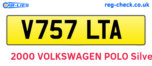 V757LTA are the vehicle registration plates.