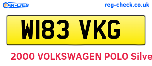W183VKG are the vehicle registration plates.