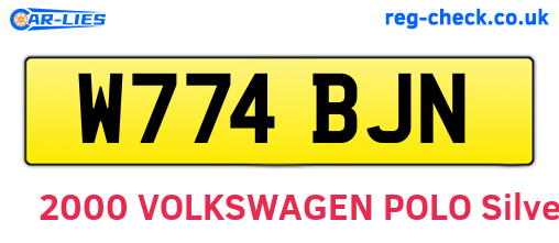 W774BJN are the vehicle registration plates.