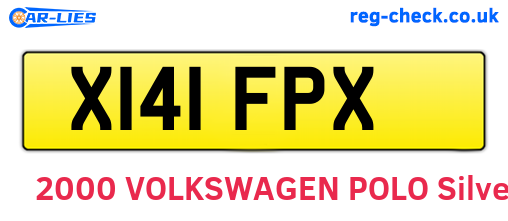 X141FPX are the vehicle registration plates.