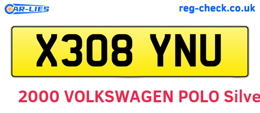 X308YNU are the vehicle registration plates.