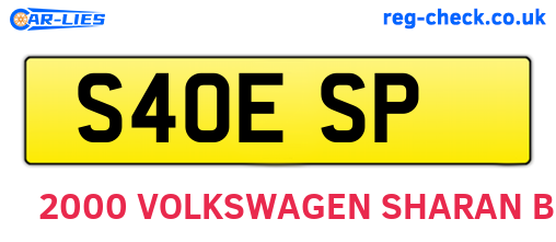 S40ESP are the vehicle registration plates.