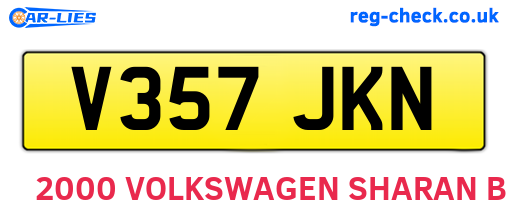 V357JKN are the vehicle registration plates.