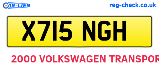 X715NGH are the vehicle registration plates.