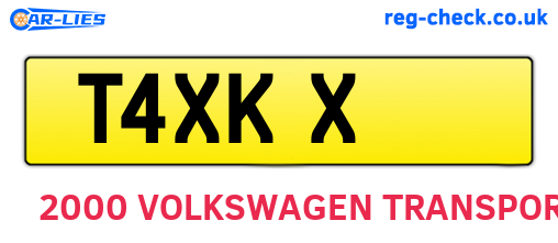 T4XKX are the vehicle registration plates.
