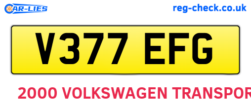 V377EFG are the vehicle registration plates.