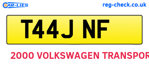 T44JNF are the vehicle registration plates.