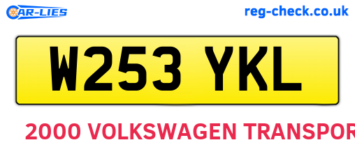 W253YKL are the vehicle registration plates.