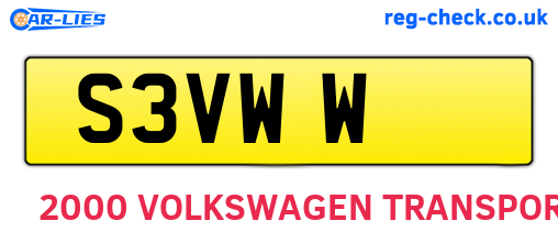 S3VWW are the vehicle registration plates.