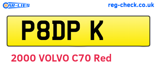 P8DPK are the vehicle registration plates.