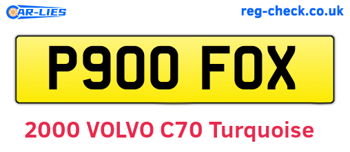 P900FOX are the vehicle registration plates.