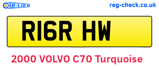 R16RHW are the vehicle registration plates.