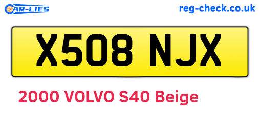 X508NJX are the vehicle registration plates.