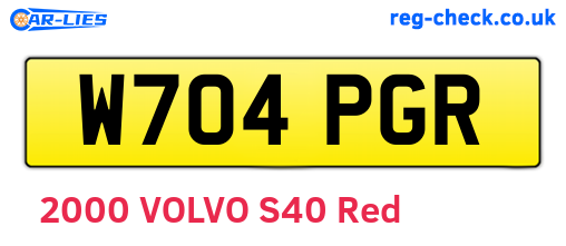 W704PGR are the vehicle registration plates.