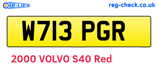 W713PGR are the vehicle registration plates.