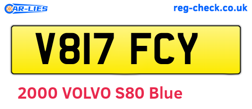 V817FCY are the vehicle registration plates.