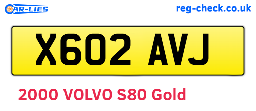 X602AVJ are the vehicle registration plates.