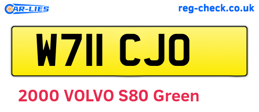 W711CJO are the vehicle registration plates.
