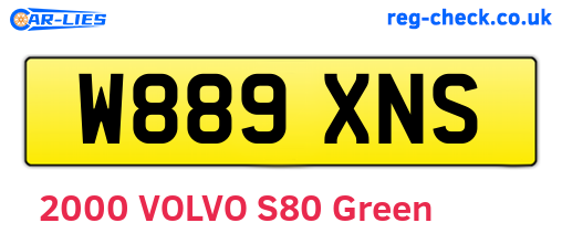 W889XNS are the vehicle registration plates.