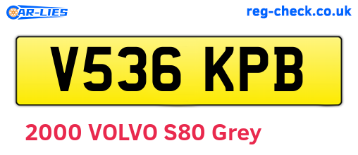 V536KPB are the vehicle registration plates.