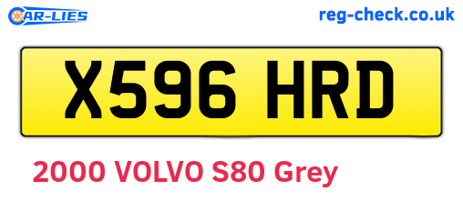 X596HRD are the vehicle registration plates.