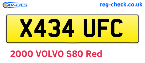 X434UFC are the vehicle registration plates.