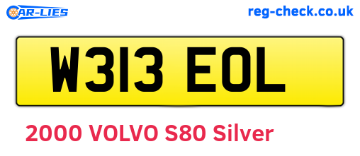 W313EOL are the vehicle registration plates.