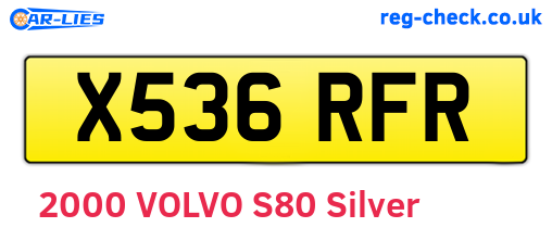 X536RFR are the vehicle registration plates.