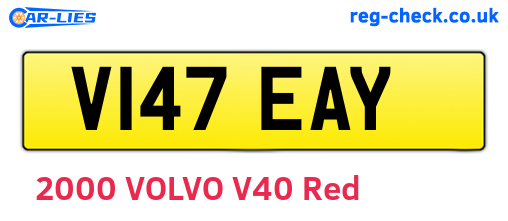 V147EAY are the vehicle registration plates.