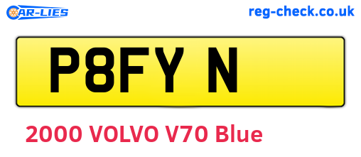 P8FYN are the vehicle registration plates.