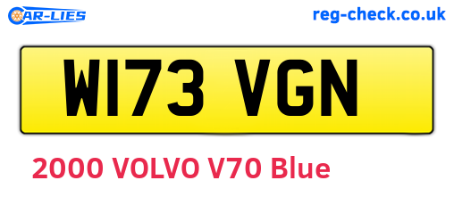 W173VGN are the vehicle registration plates.