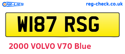 W187RSG are the vehicle registration plates.