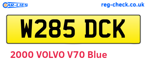 W285DCK are the vehicle registration plates.