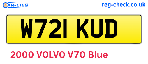 W721KUD are the vehicle registration plates.