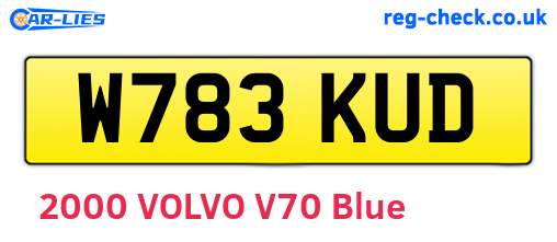 W783KUD are the vehicle registration plates.