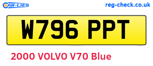 W796PPT are the vehicle registration plates.